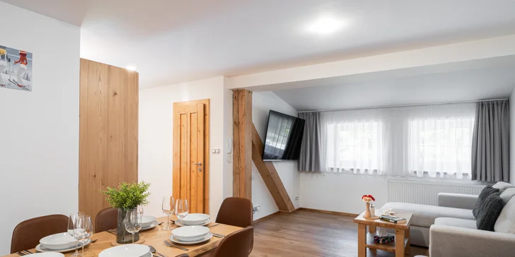 Každý apartmán má plne vybavenú kuchynku.