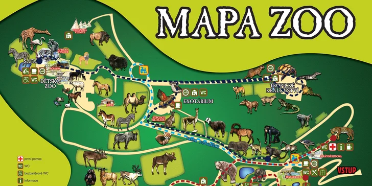 Vybírat můžete ze dvou tras (horní a dolní okruh), které vám ukáží různá zvířátka.