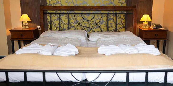 Hotel v centru města vám nabídne nově zrekonstruovaný dvoulůžkový pokoj nebo prostorný apartmán s kuchyňkou.