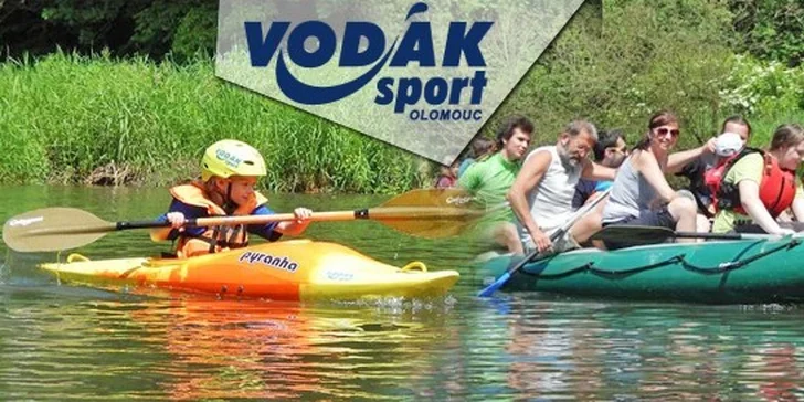 Sobotní sjezdy řeky Moravy včetně vybavení s více druhy plavidel