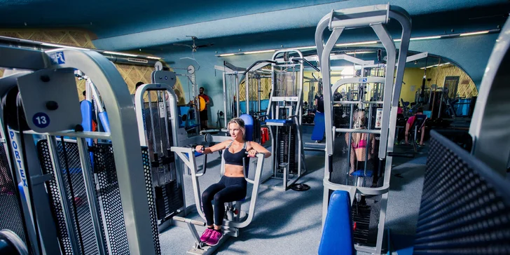 Na ploše 200 m2 najdete jak čistě silové stroje, tak speciální posilovací stroje pro dámy.