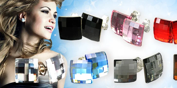 Štýlové náušnice s originálnymi Swarovski krištáľmi