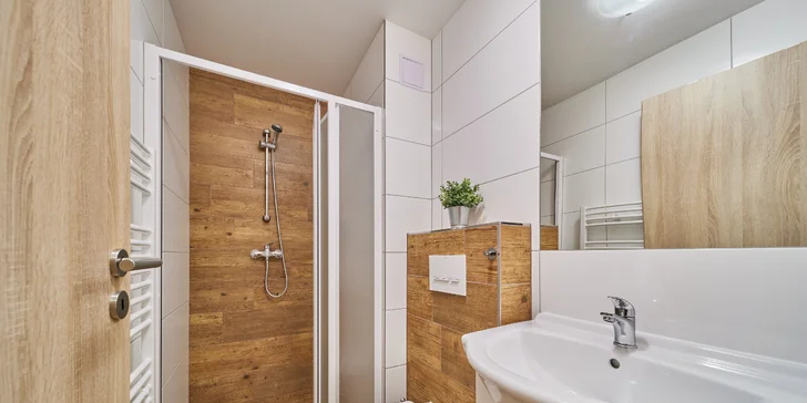Samozrejmosťou je kúpeľňa so sprchou a WC.