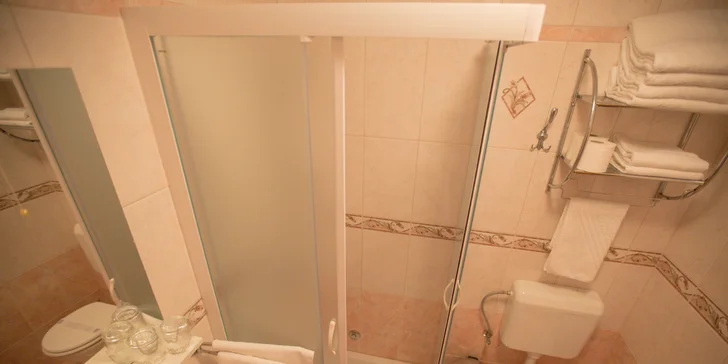 K pokoji náleží pochopitelně i koupelna s vlastním sociálním zařízením.