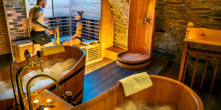 Privátní pivní lázeň, cedrová infrasauna i dárek domů