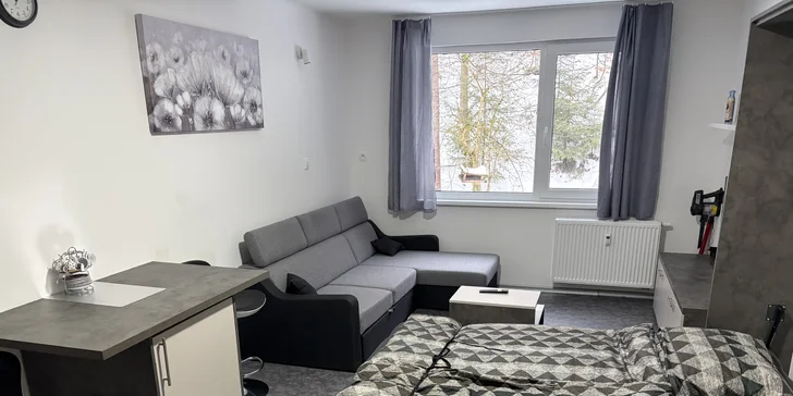 V apartmáne sa pohodlne ubytujú 2 až 3 osoby.