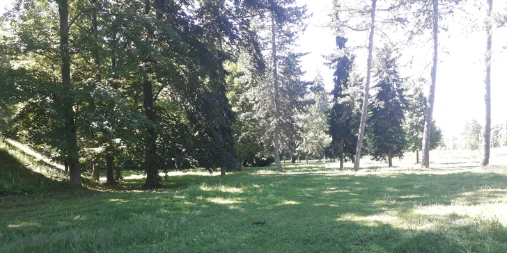 Šimkovy sady, cvičí se v centru města na klidném místě pod valy.