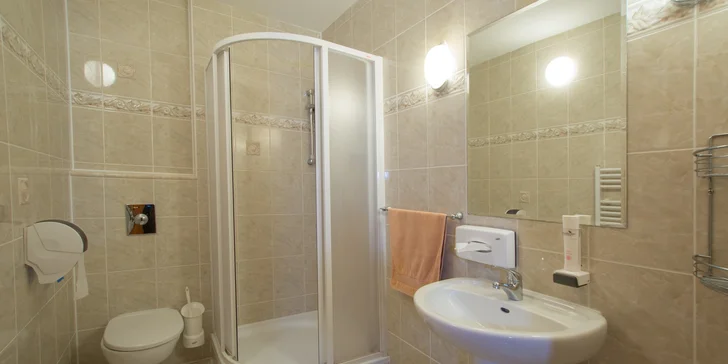 Samozřejmostí je koupelna se sprchovým koutem a WC.