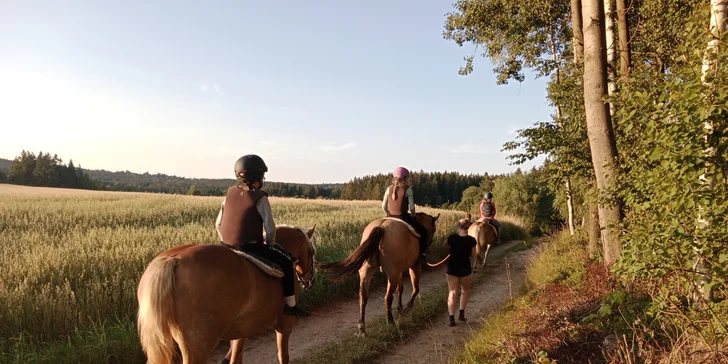 Pokud zvolíte variantu celého dne u koní, můžete se těšit nejen na projížďku, ale i voltiž. Za to ovšem budete muset přiložit ruku k dílu – takže krmení, čištění a kydání vás nemine. 
