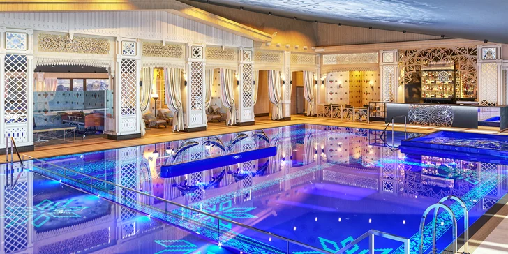 Nově otevřené wellness centrum se dělí na dvě zóny – Aqua a Relax. Do obou máte neomezený vstup. 