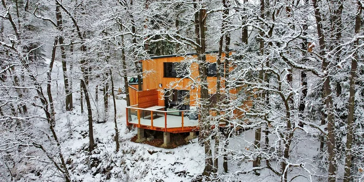 Moderná chata pri Českých Budějoviciach a Krumlove: fínska sauna, terasa, kapacita až pre 6 osôb