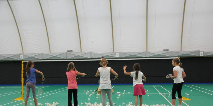 Na hodinu bude 1 z 5 badmintonových kurtů jen váš. 