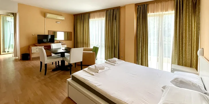 V hotelu Palma pro vás připraví dvoulůžkový pokoj, studio nebo apartmán až pro 7 osob.