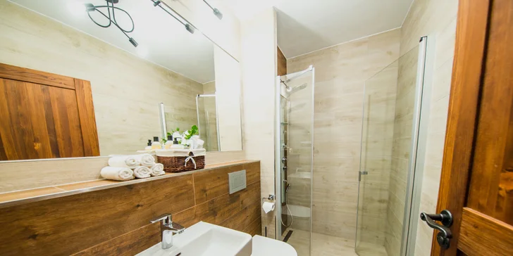 Apartmán Premium 37 m² - koupelna se sprchovým panelem