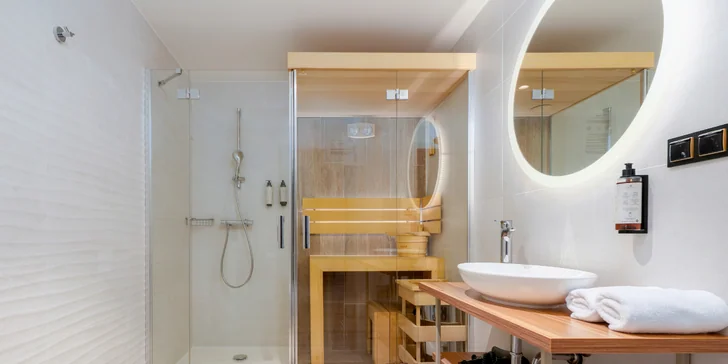 V apartmáne Superior je tiež suchá sauna.