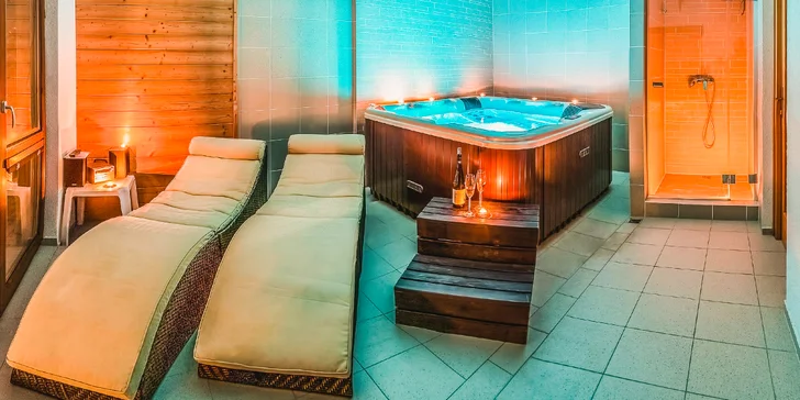 V ponuke nájdete aj variant so súkromným wellness, vďaka ktorému si užijete romantické chvíľky so svojou polovičkou