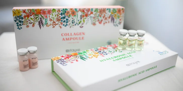 Zapracovanie kyseliny hyalurónovej alebo kolagénu do pokožky skin scrubberom