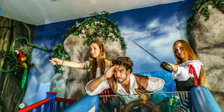 Děti budou nadšené z Treasure Island, ostrova pokladů a zábavy. 