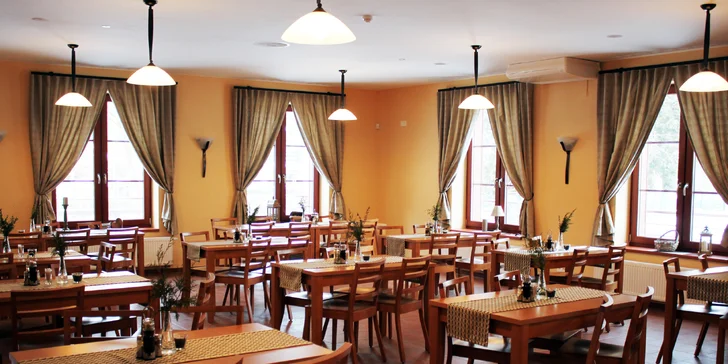 Polopenzi budete čerpat v restauraci hotelu Toč ležícího hned vedle penzionu.