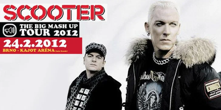 399 Kč za lístek na koncert německé raveové legendy Scooter! The Big Mash Up Tour 2012 k aktuálnímu CD v brněnské Kajot Areně.