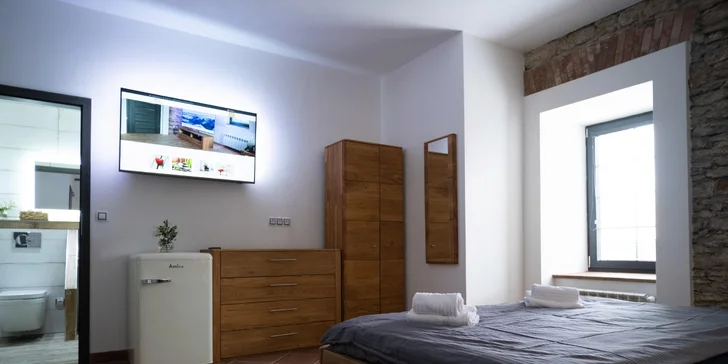 V apartmánech najdete vybavenou kuchyňku s lednicí.