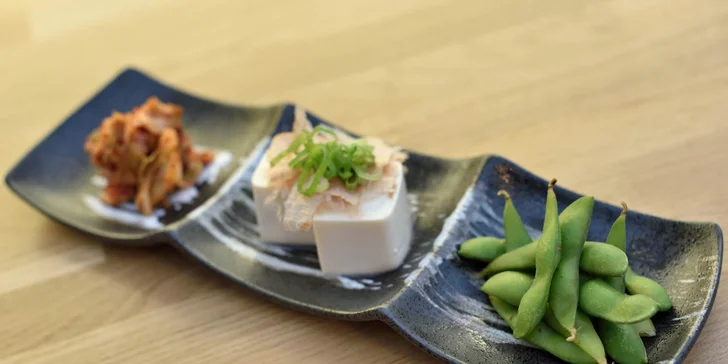 50g fazuľky Eddame, 50g Kimchi, 50g Japonské tofu