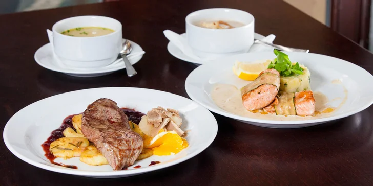 Exkluzívne menu v centre - grilovaný losos alebo jelení steak
