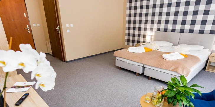 K vybavení všech pokojů patří rychlovarná konvice. 