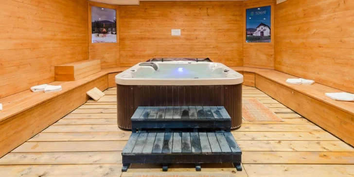 Vo wellness na vás čaká vírivka, fínska sauna a dve infra sauny.