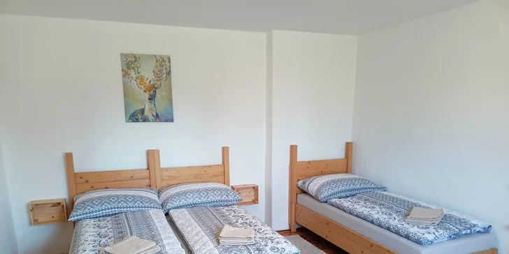 V každém je samostatná ložnice s manželským lůžkem, příp. s dalším jednolůžkem či rozkládacím gaučem (dle typu apartmánu a počtu ubytovaných hostů). 