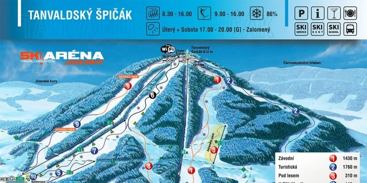 Pokud vám bude počasí přát, tak na Tanvaldský Špičák můžete vyjet i s lyžemi.
