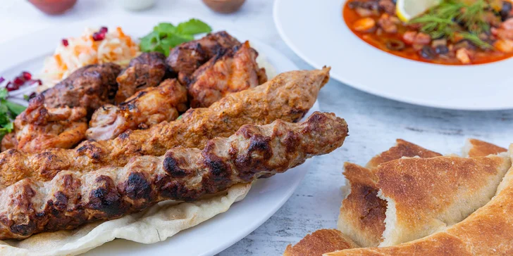 Arménsko-kavkazská kuchyně: holubci, chačapuri i menu se šašliky pro 2 osoby v restauraci na Smíchově