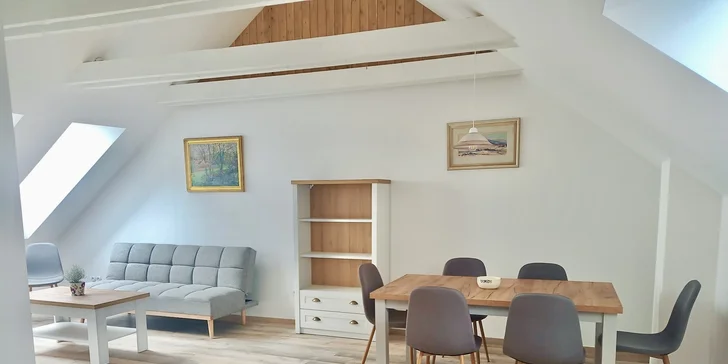 Apartmán Louka (pro 5+1 hostů) vás okouzlí atmosférou klidu a harmonie. 