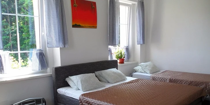 Váš pokoj na první pohled zaujme luxusními postelemi pro dokonalý odpočinek. 