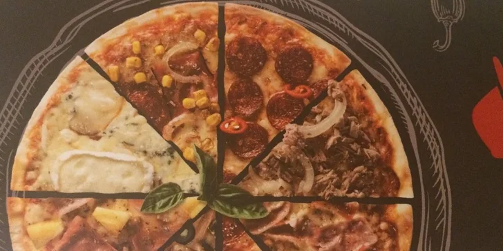 Vyberte si ze 4 druhů pizz.