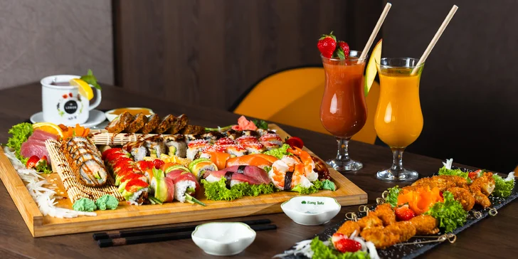Dvojchodová sushi večera pre 2 osoby alebo zážitková sushi večera pre 4 až 6 osôb + nápoj a dezert pre každého