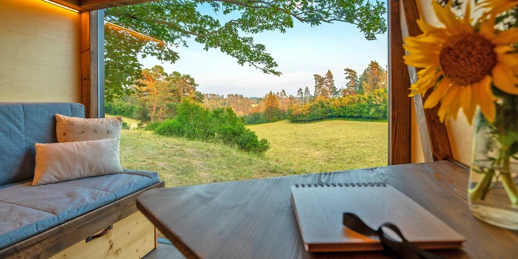 Ubytujete sa v tiny house neďaleko Veľkého Meziříčí.