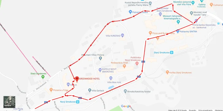Mapa, ktorá vám poslúži nájsť cestu do hotela Greenwood