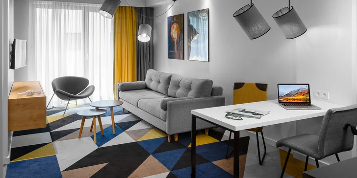 Vybrat si můžete z několika typů ubytování: pokoj Superior (28 m²), pokoj Deluxe (34 m²) nebo apartmán Superior (38 m²).