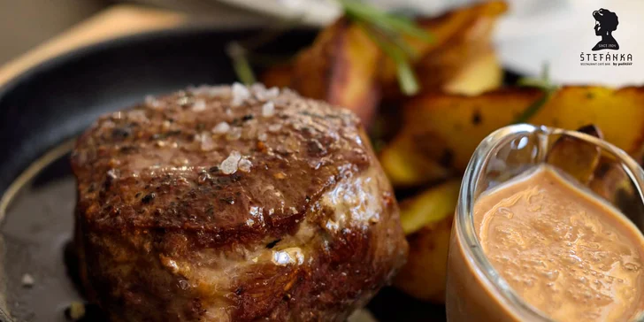 Exkluzívny Štefánia hovädzí steak a domáca slepačia polievka