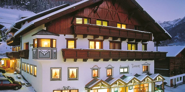 Zimný pobyt v tirolských Alpách: polpenzia, neobmedzený wellness, skiareál 3 km od hotela