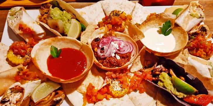 3chodové menu v mexické restauraci pro 2 osoby