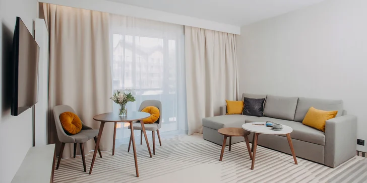 Niektoré apartmány majú kuchynku.