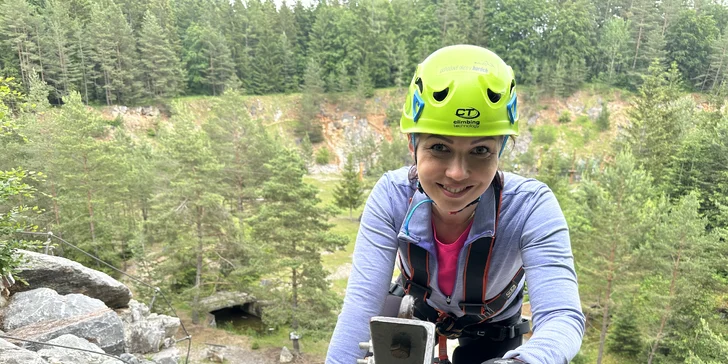 Ferratový park ve Velké dohodě nabízí celkem 1 020 m ferrat obtížnosti A-E.