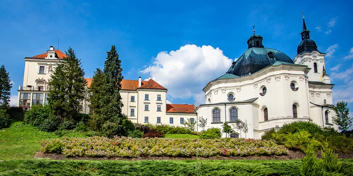 Pobyt na Zámku Křtiny v Moravském krasu: snídaně nebo polopenze i romantická večeře