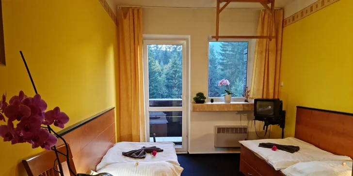 Přivítá vás Hotel Bečva. (Pokoj s oddělenými lůžky)