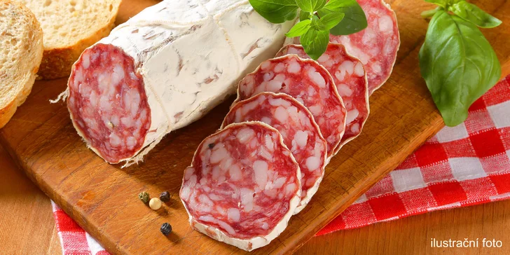 Francouzské klobásky s vepřovým, jelením i kančím masem, ořechy či kořením