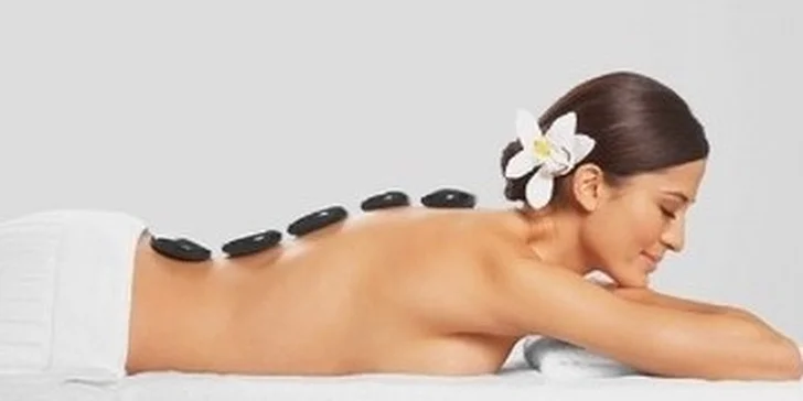 50 minut uklidňující a relaxační Hot stones masáže zad a šíje