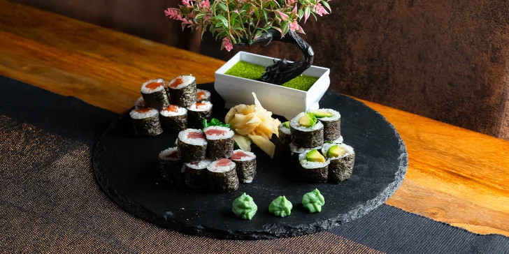 Nigiri, maki, uromaki: Sushi set pre 1 osobu s 18 kúskami