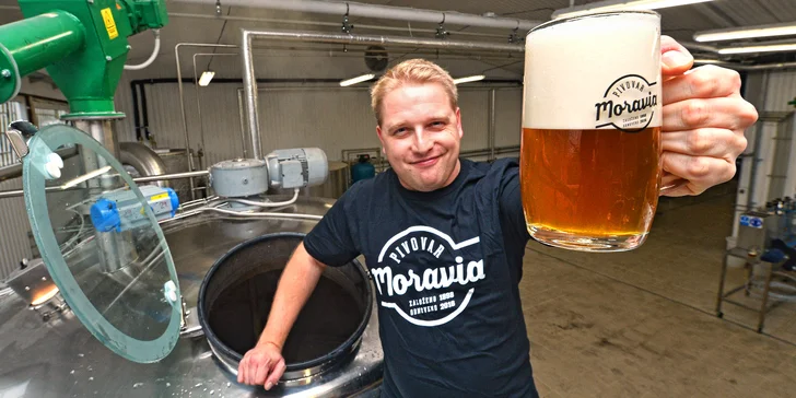 Komentovaná prohlídka pivovaru Moravia: neomezená ochutnávka, 12 řemeslných piv na doma